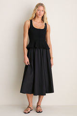 Black Peplum Cara Dress