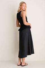 Black Peplum Cara Dress