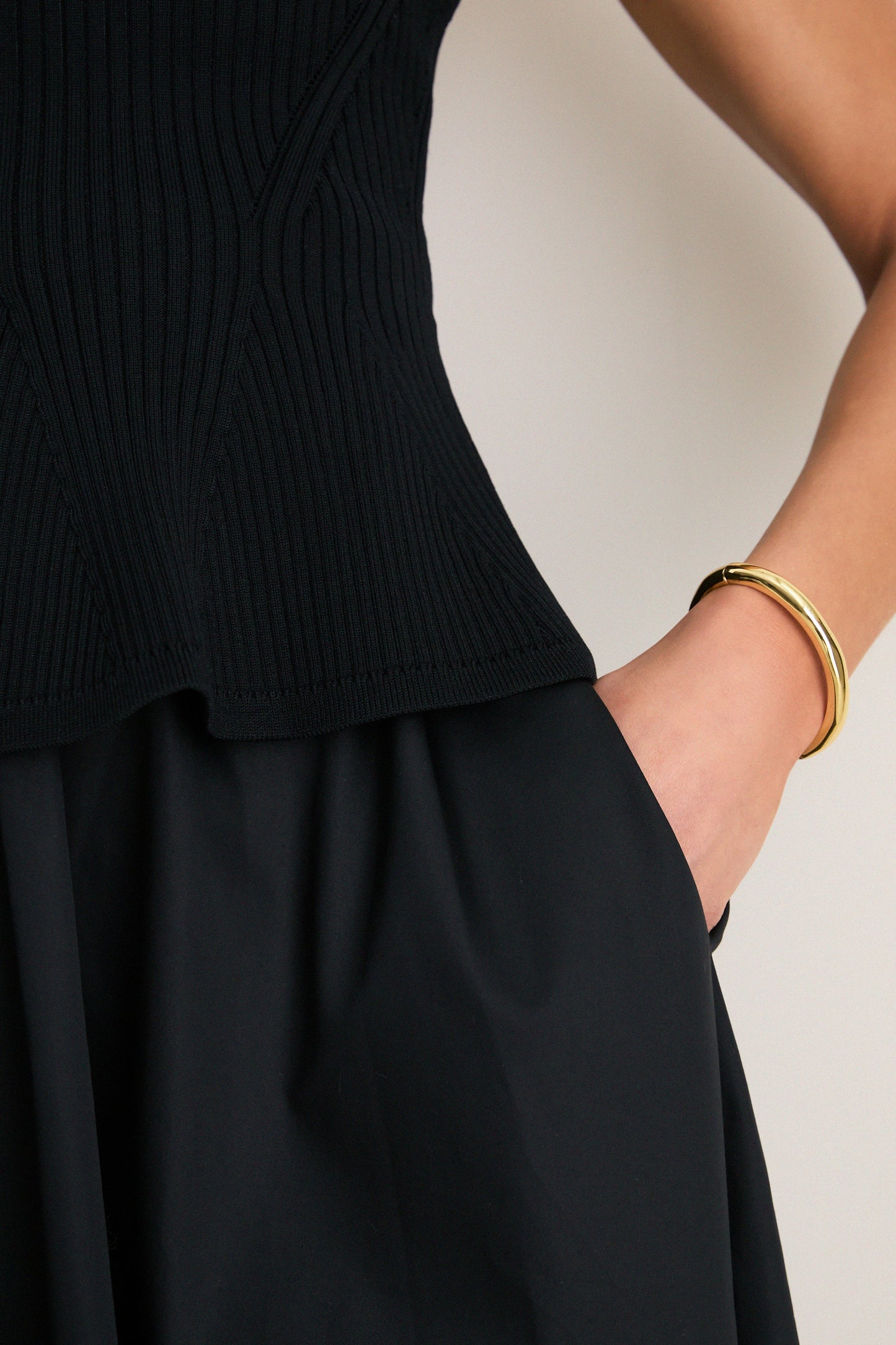 Black Peplum Cara Dress