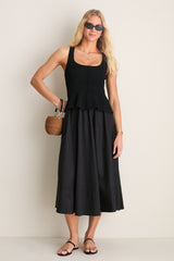 Black Peplum Cara Dress