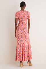 Orchid Mosaic Annie Short Sleeve Dress