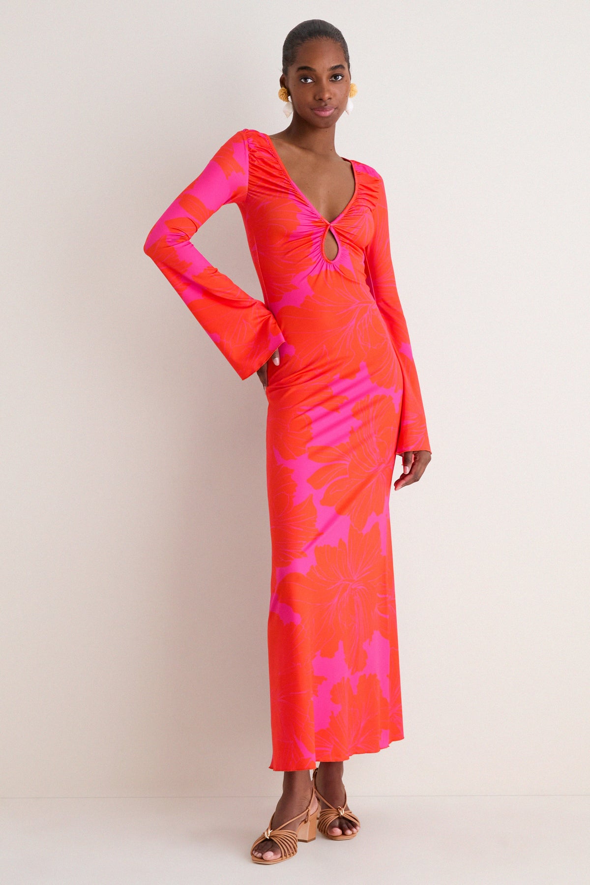 Coral Blossom Diana Bell Dress