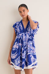 Blue Holy Snake Mini Sasha Dress