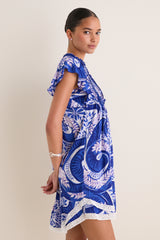Blue Holy Snake Mini Sasha Dress