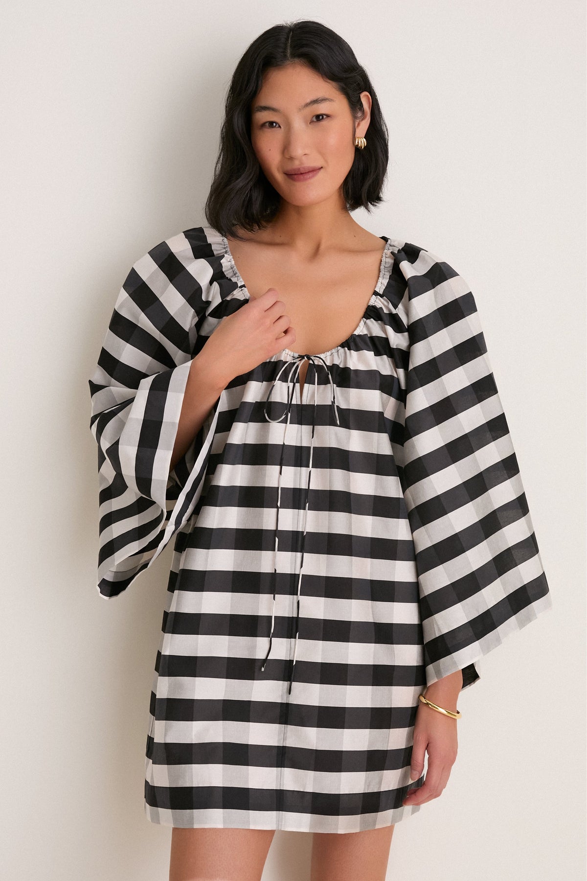 Midnight Check Claudine Mini Dress