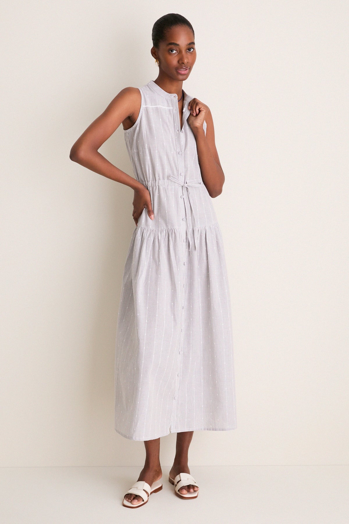 James Stripe Lucy 4 Basque Sleeveless Dress
