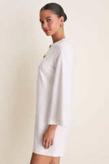 Ivory Linen Shell Hardware Etta Mini Caftan