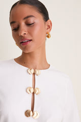 Ivory Linen Shell Hardware Etta Mini Caftan