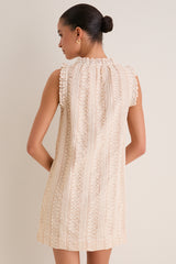 Tan & Cream Applique Valerie Mini Dress