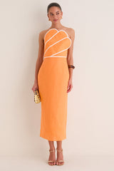 Orange Linen Clementine Maxi Dress