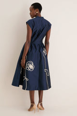 Navy Selene Midi Dress
