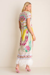 Tulip Placee Swing Dress with Feathers