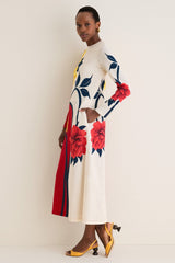 Queen Peony Placee Long Sleeve Swing Dress
