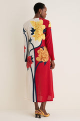 Queen Peony Placee Long Sleeve Swing Dress