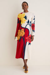 Queen Peony Placee Long Sleeve Swing Dress