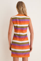 Multicolor Horizontal Stripes Camille Short Dress