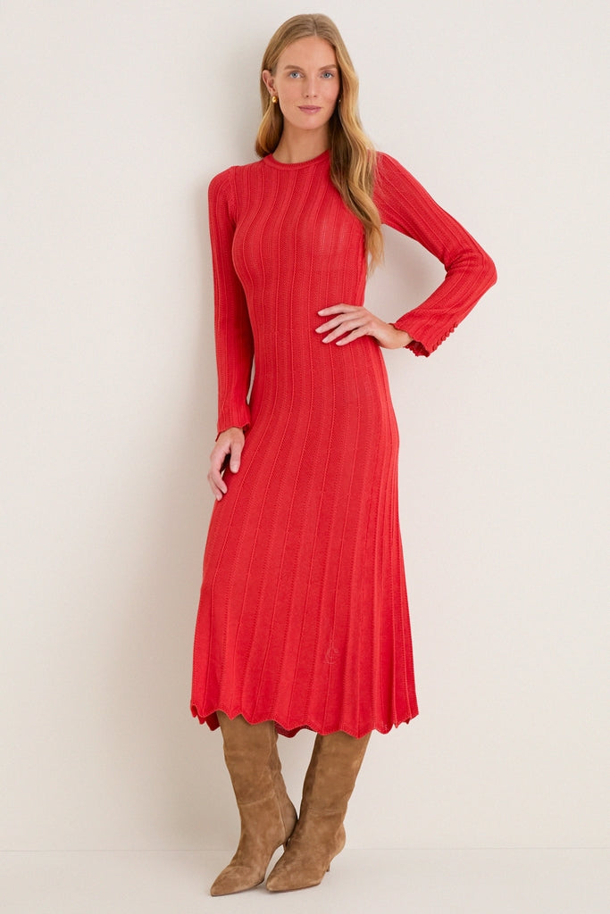 Red Knit Solange Dress