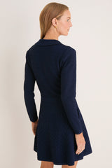 Navy Knit Jeanine Polo Dress