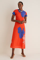 Bora Bora Red Short Sleeve Shift Maxi Dress