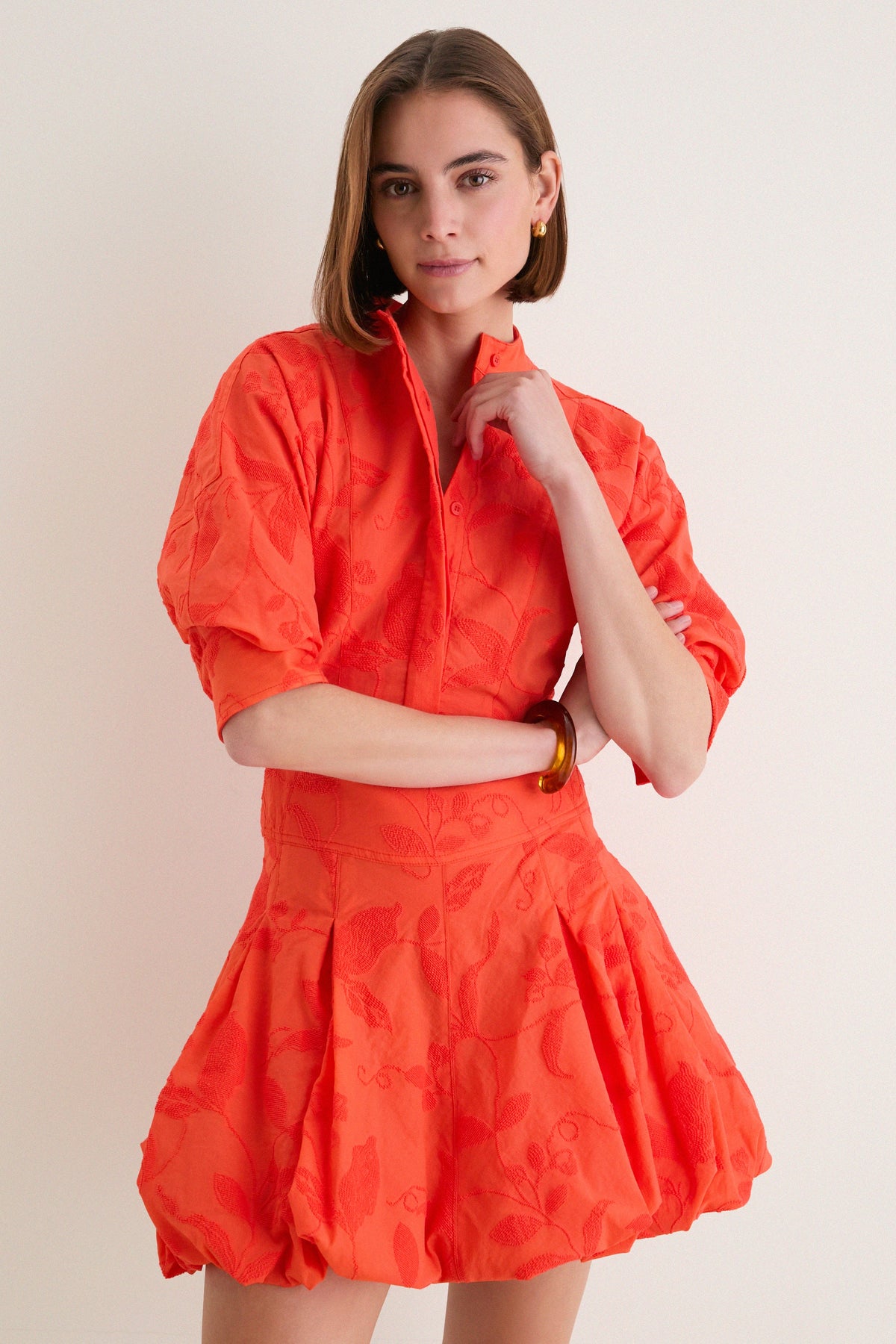 Lobster Jacquard Effie Bubble Mini Dress