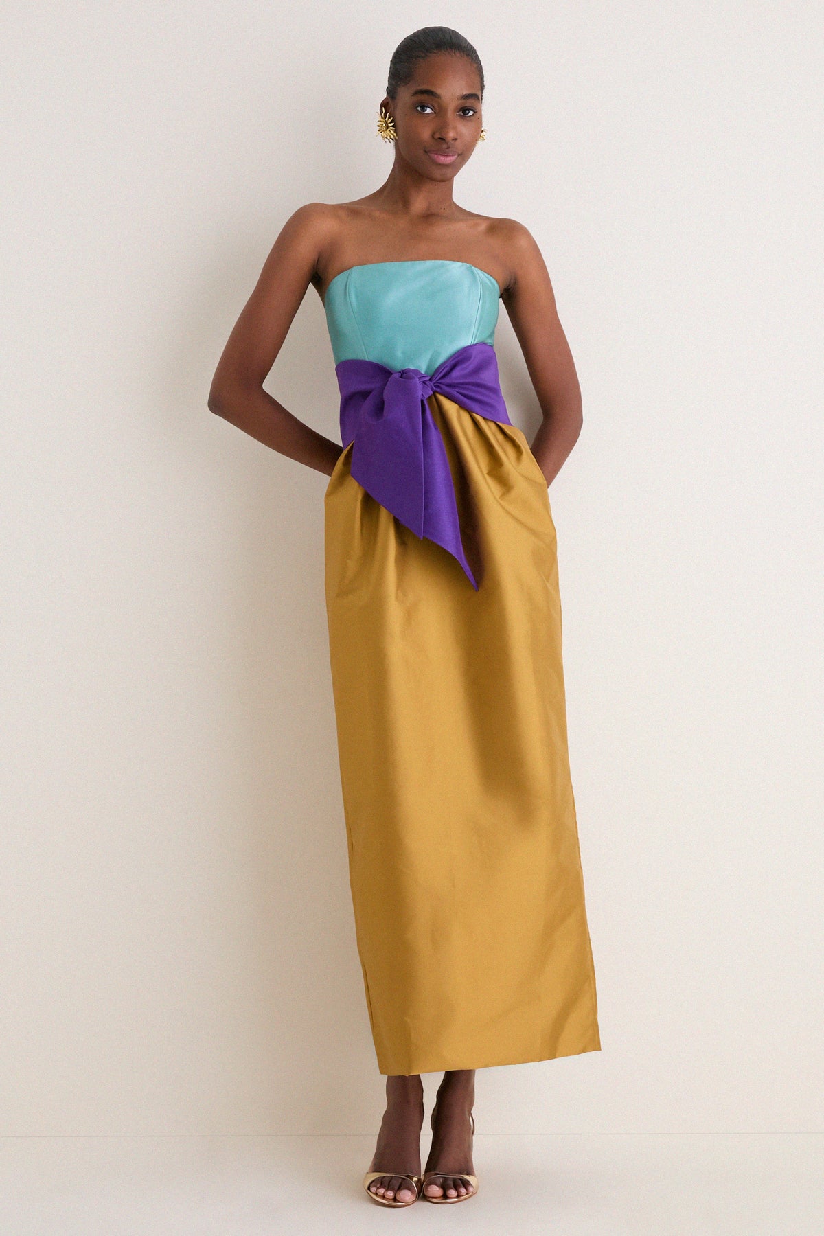 Ochre Structured Maxi Dress