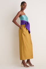 Ochre Structured Maxi Dress