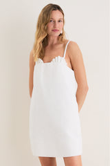 Off White Shell Bustier Mini Dress
