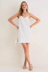 Off White Shell Bustier Mini Dress