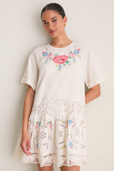 Multi Astrid Embroidery Mini Dress