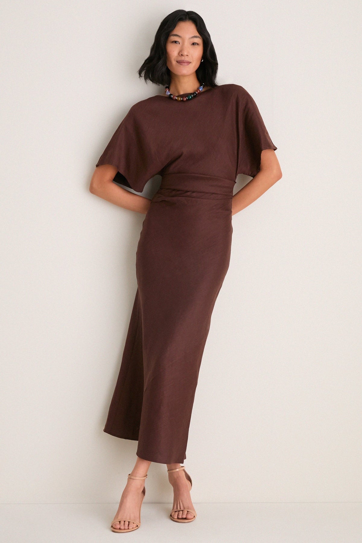 Dark Oak Amelie Linen Dress