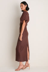 Dark Oak Amelie Linen Dress