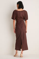 Dark Oak Amelie Linen Dress