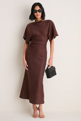 Dark Oak Amelie Linen Dress