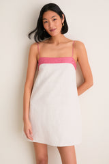 Blush and Canyon Linen Laura Mini Dress