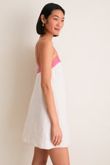 Blush and Canyon Linen Laura Mini Dress