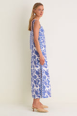 Brocade Azul Tali Maxi Dress