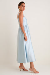 Pewter Blue Dupioni Esme Dress