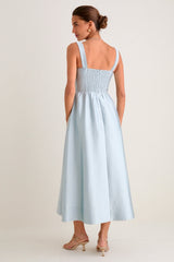 Pewter Blue Dupioni Esme Dress