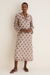 Chocolate Cream Luna Guipure Midi Dress