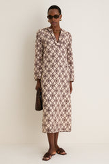 Chocolate Cream Luna Guipure Midi Dress