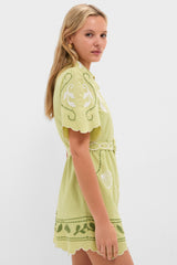 Pastel Mint Poppy Mini Dress