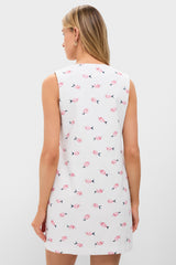 Vintage Red and Pink Fish V-Neck Mini Dress