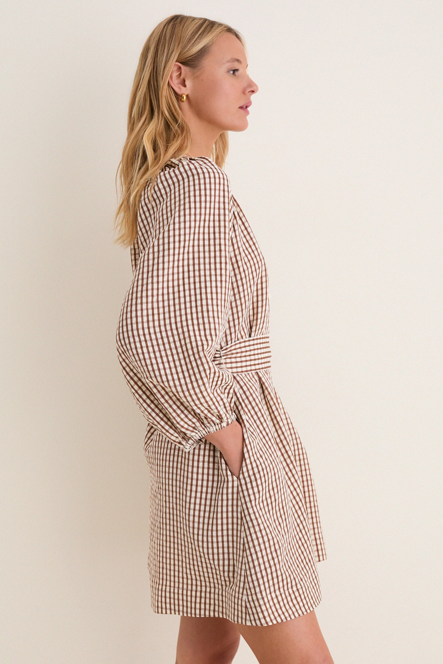 Brown Gingham Harlow Dress