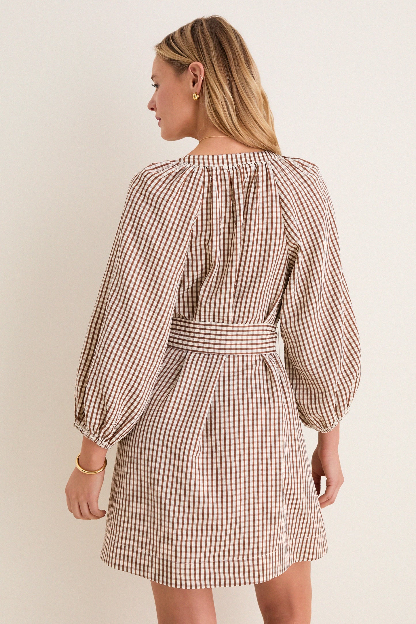 Brown Gingham Harlow Dress