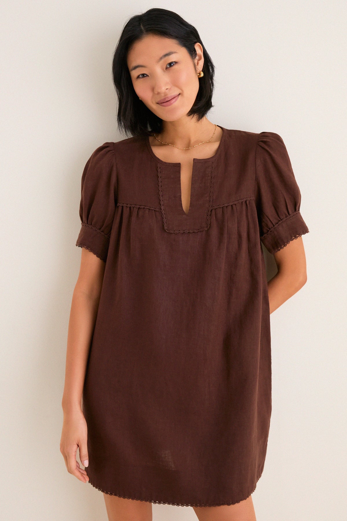 Chestnut Linen Bridget Dress