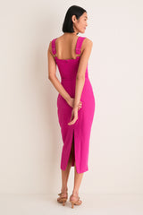 Magenta Pink Elva Midi Dress