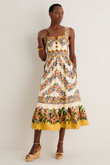 Hilo Stripes Sand Midi Dress