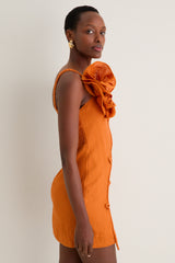 Orange Flower Mini Dress