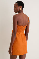 Orange Flower Mini Dress