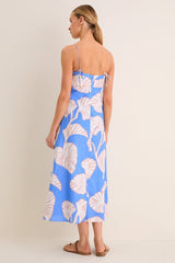 Blue and Ivory Ilana Midi Dress